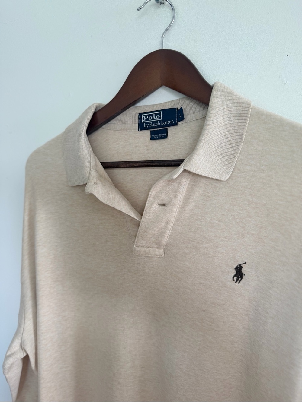 NWOT Ralph Lauren Beige Long Sleeve Polo